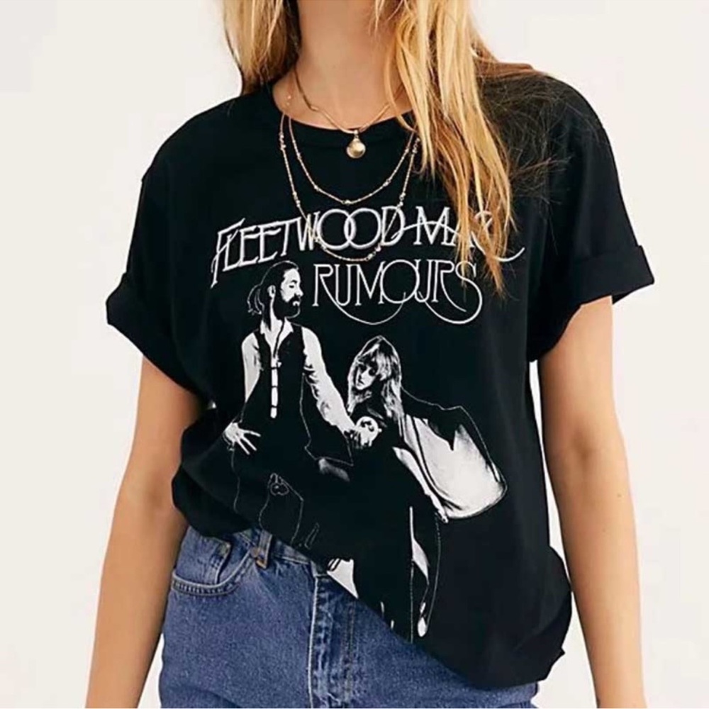 Fleetwood Mac Band Graphic Tee Top Black S M L XL XXL XXXL